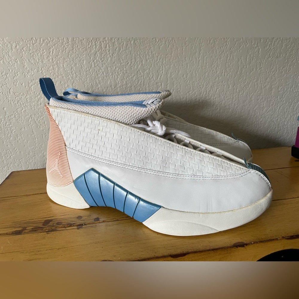 Jordan 15 XV OG Columbia White Blue Sneakers Men's Size 10.5